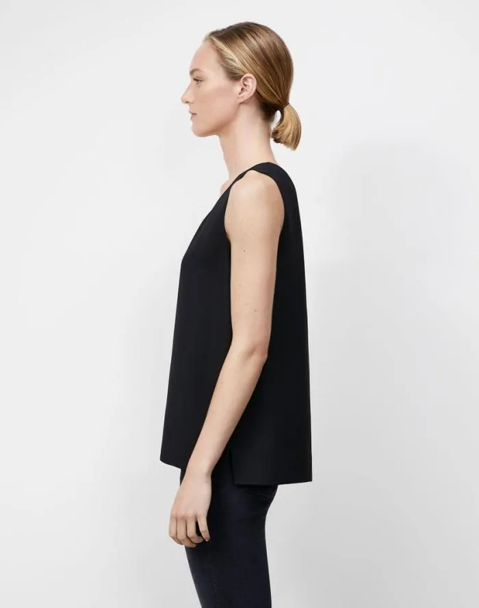 Ready To Wear Silk Double Georgette Sleeveless Blouse Cloud Lafayette 148 New York Blouses and Shirts
