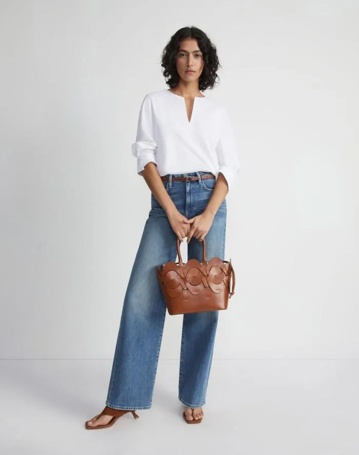 Ready To Wear Stretch Cotton Popover Shirt Black Lafayette 148 New York Blouses and Shirts