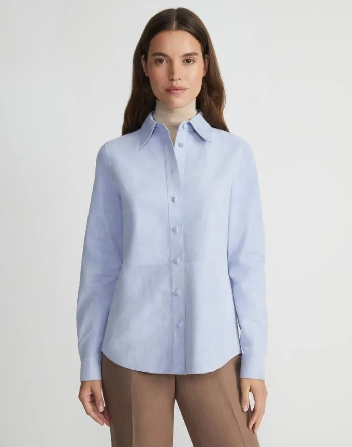 Ready To Wear Suede Shirt Jacket Wild Bluet Lafayette 148 New York Leathers and Suedes
