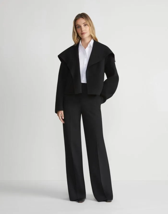 Ready To Wear WoolCashmere Double Face Shawl Collar Oversized Coat Black Lafayette 148 New York Jackets and Blazers