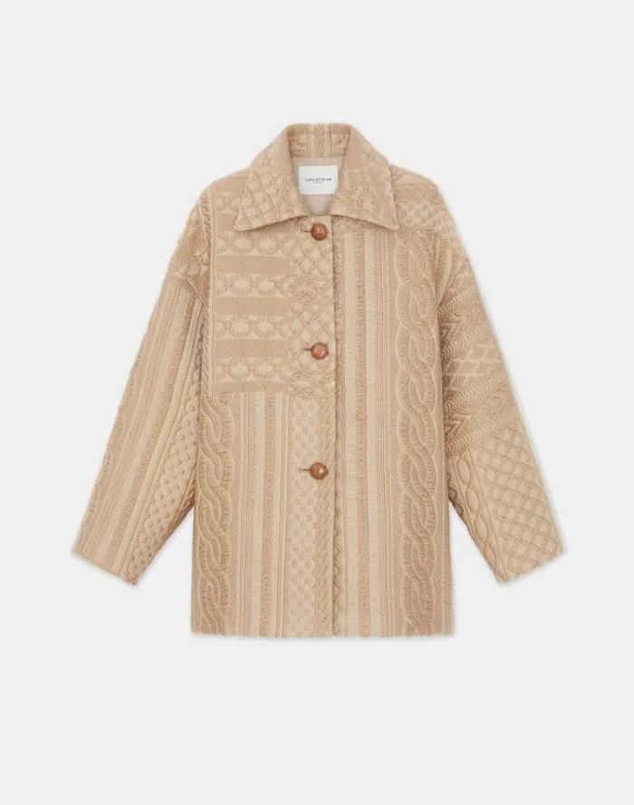 Ready To Wear WoolSilk Cable Jacquard Oversized Swing Coat Woodrose Lafayette 148 New York Jackets and Blazers Ready To Wear WoolSilk Cable Jacquard Oversized Swing Coat Woodrose Lafayette 148 New York Jackets and Blazers