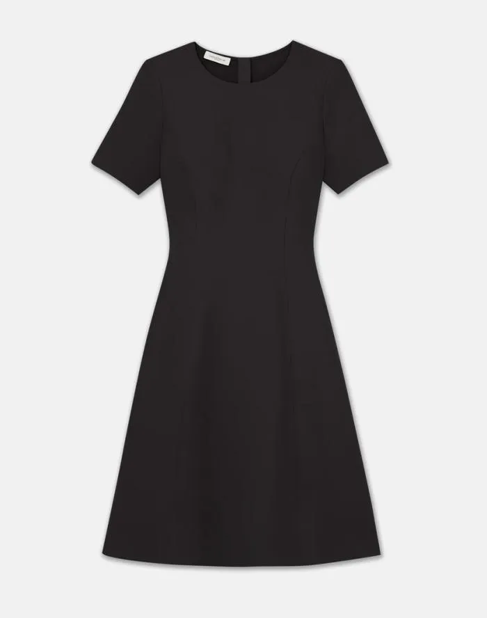 Ready To Wear WoolSilk Crepe Short Sleeve Dress Black Lafayette 148 New York Dresses Ready To Wear WoolSilk Crepe Short Sleeve Dress Black Lafayette 148 New York Dresses