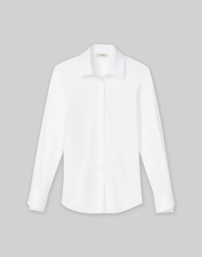 Ready To Wear Wright Shirt In Italian Stretch Cotton White Lafayette 148 New York Blouses and Shirts Ready To Wear Wright Shirt In Italian Stretch Cotton White Lafayette 148 New York Blouses and Shirts