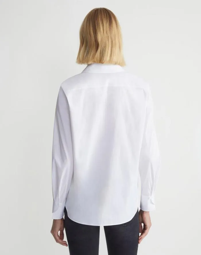 Ready To Wear Wright Shirt In Italian Stretch Cotton White Lafayette 148 New York Blouses and Shirts