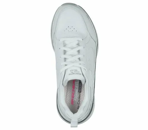 Relaxed Fit D039Lux Walker 8211 Timeless Path White Silver Women SKECHERS Lace Up
