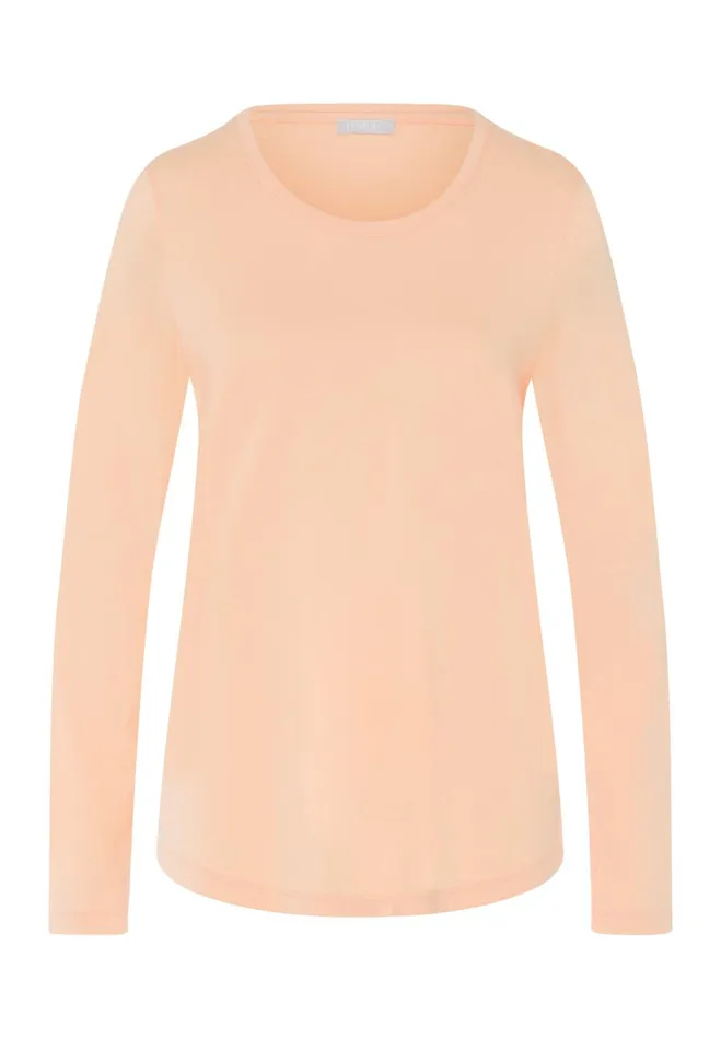 Relaxed Round Neck Top Peach Nougat Women HANRO Pajama Tops