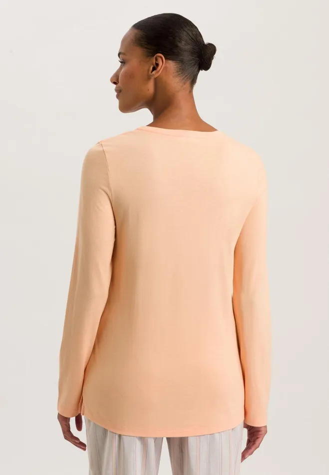 Relaxed Round Neck Top Peach Nougat Women HANRO Pajama Tops