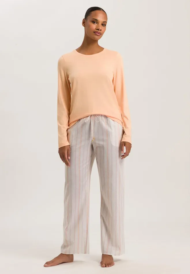 Relaxed Round Neck Top Peach Nougat Women HANRO Pajama Tops