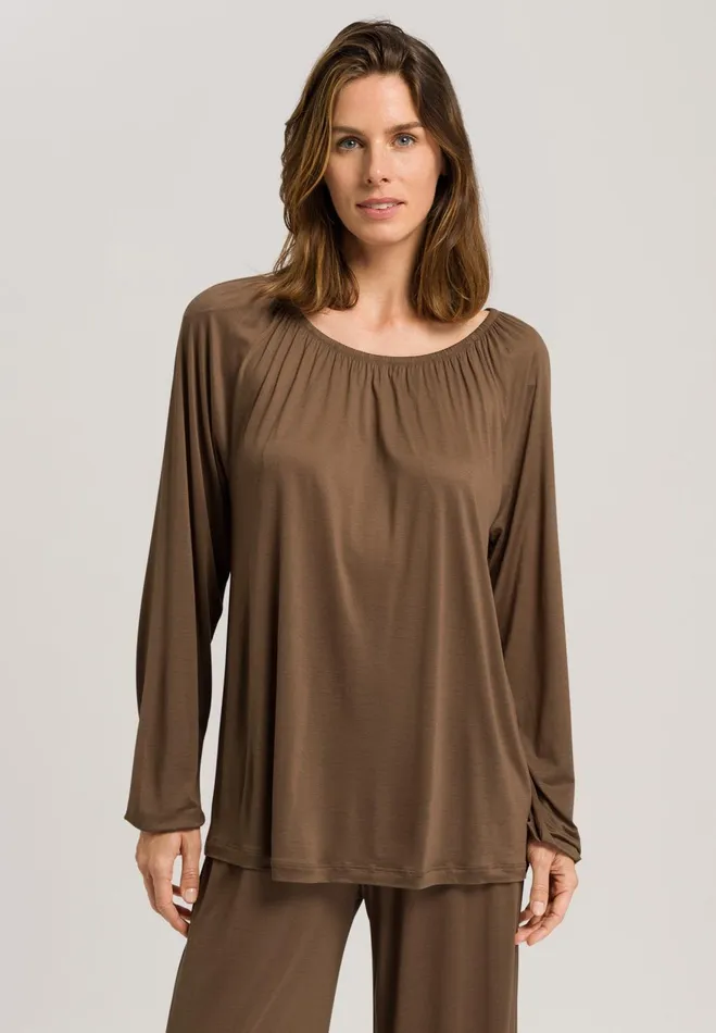 Relaxed Scoop Neck Top Coconut Women HANRO Lounge Tops