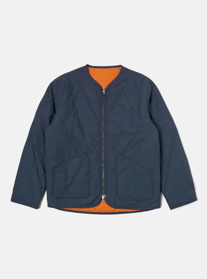 Reversible Military Liner Jacket In NavyOrange Recycl Men Universal Works Coats and Outerwear