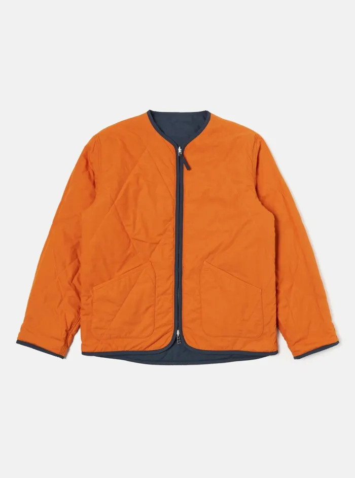 Reversible Military Liner Jacket In NavyOrange Recycl Men Universal Works Coats and Outerwear