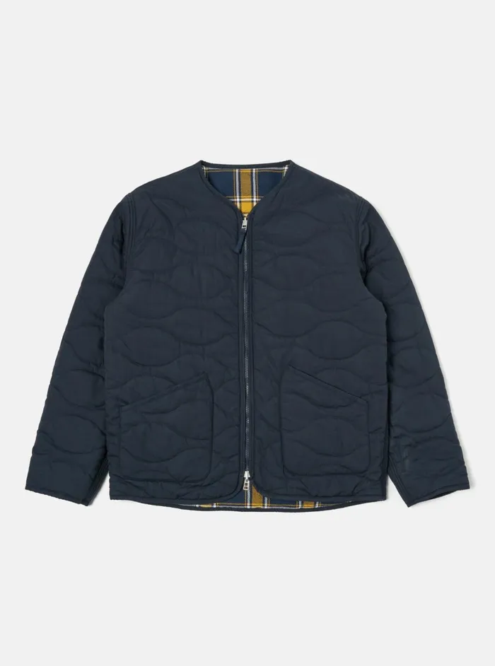 Reversible Military Liner Jacket In YellowNavy Twill Men Universal Works Coats and Outerwear
