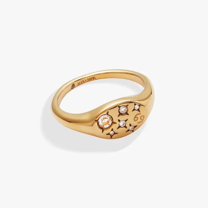Rings Women Alex And Ani Cancer Zodiac Ring Stainless Steel Gold