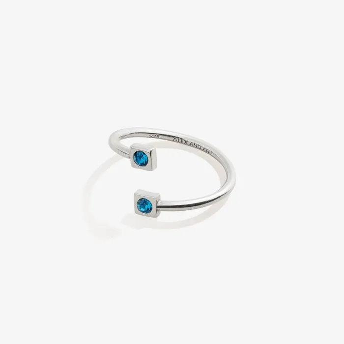 Rings Women Alex And Ani December Birthstone Blue Zircon Ring Wrap 14kt Gold Over Sterling Silver