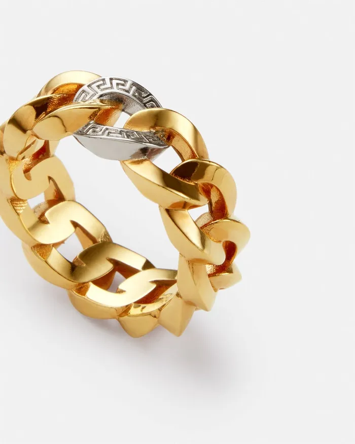 Rings WomenMen Versace Medusa Chain Ring Gold