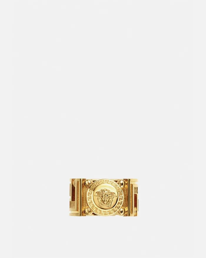 Rings WomenMen Versace Medusa Greca Ring Light Gold