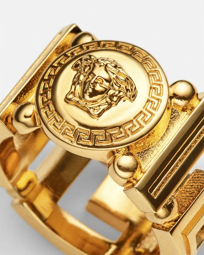 Rings WomenMen Versace Medusa Greca Ring Light Gold