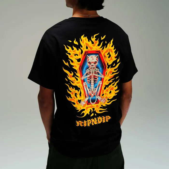 Ripndip Burn In Heck Tee Black Short Sleeve Tees Ripndip Burn In Heck Tee Black Short Sleeve Tees