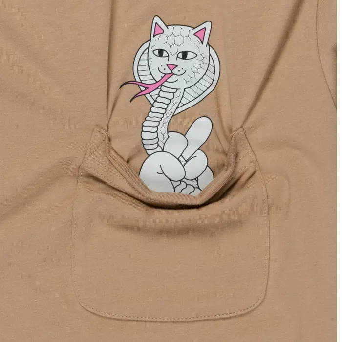 Ripndip Cobra Nerm Pocket Tee Almond Short Sleeve Tees Ripndip Cobra Nerm Pocket Tee Almond Short Sleeve Tees