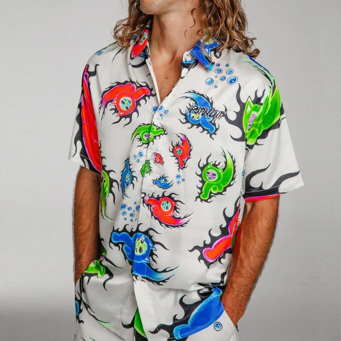 Ripndip Ember Short Sleeve Button Up Dusty Grey Button Ups
