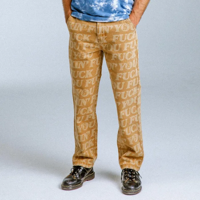 Ripndip FUFF Washed Denim Pants Light Brown Denim Pants Ripndip FUFF Washed Denim Pants Light Brown Denim Pants