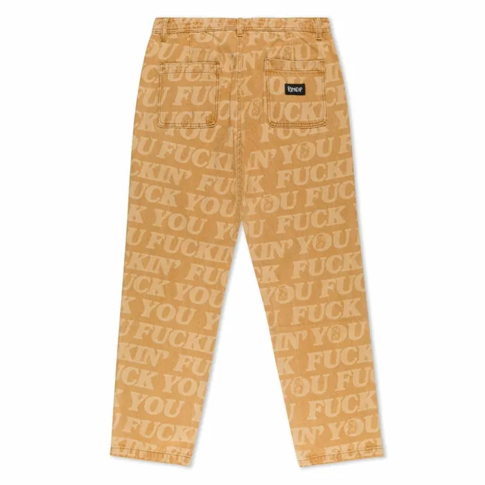 Ripndip FUFF Washed Denim Pants Light Brown Denim Pants Ripndip FUFF Washed Denim Pants Light Brown Denim Pants