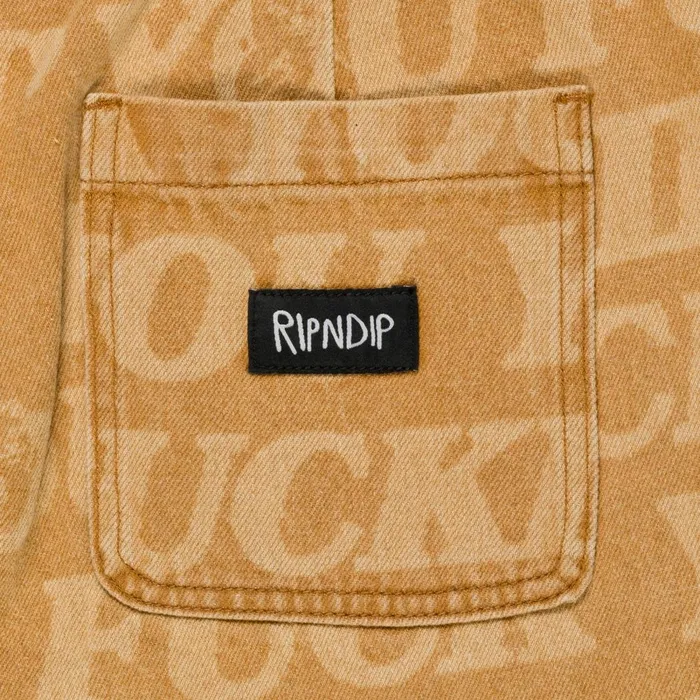 Ripndip FUFF Washed Denim Pants Light Brown Denim Pants Ripndip FUFF Washed Denim Pants Light Brown Denim Pants