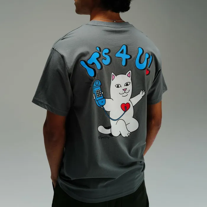 Ripndip Its 4 U Tee Charcoal Short Sleeve Tees Ripndip Its 4 U Tee Charcoal Short Sleeve Tees