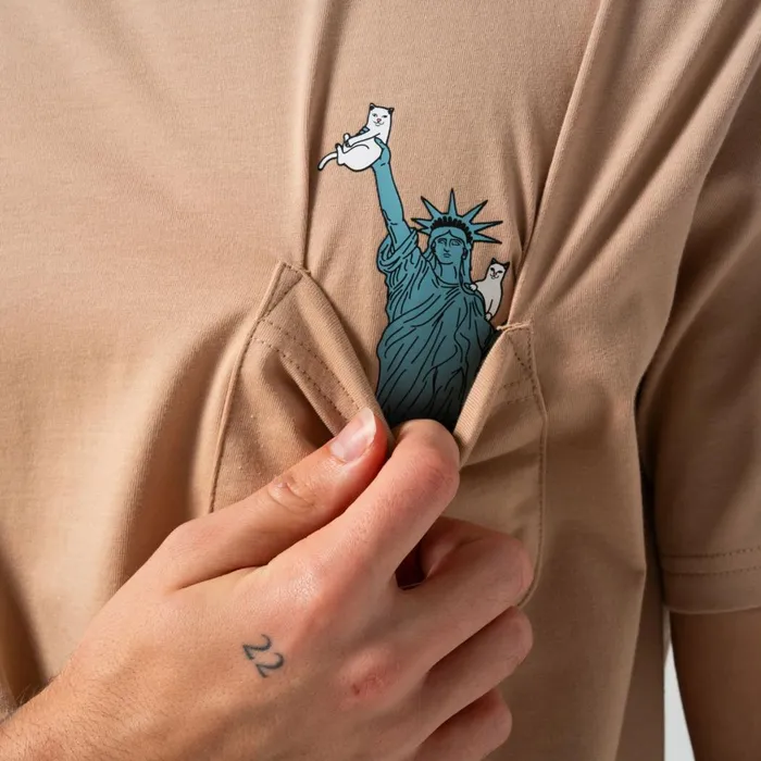 Ripndip Liberty Pocket Tee Almond Short Sleeve Tees Ripndip Liberty Pocket Tee Almond Short Sleeve Tees