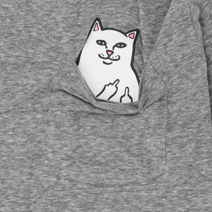 Ripndip Lord Nermal SS Pocket Tee Heather Grey Lord Nermal Tees Ripndip Lord Nermal SS Pocket Tee Heather Grey Lord Nermal Tees