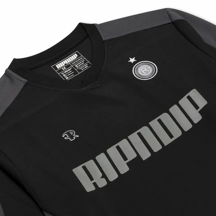 Ripndip RIPNDIP FC Long Sleeve Soccer Jersey Black Charcoal Jerseys Ripndip RIPNDIP FC Long Sleeve Soccer Jersey Black Charcoal Jerseys