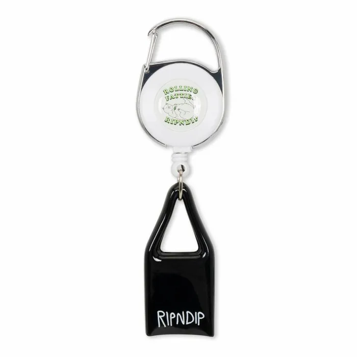 Ripndip Rolling Fatties Lighter Leash Keychain SilverBlack Lanyards Keychains