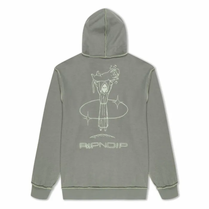 Ripndip Saturn Reverse Stitch Fleece Hoodie Steel Grey Hoodies Crewnecks