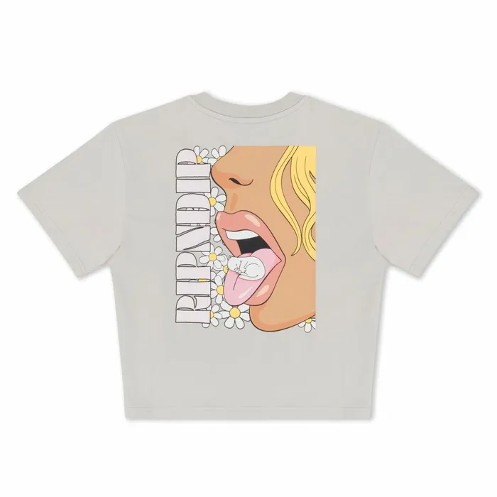 Ripndip Taste Like Nerm Cropped Baby Tee Grey Womens