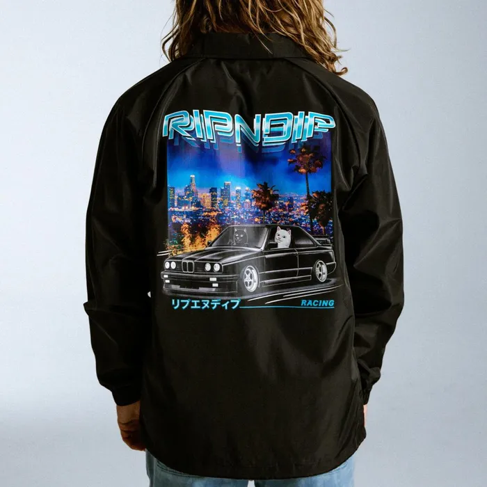 Ripndip Vroom Vroom Coaches Jacket Black Jackets Ripndip Vroom Vroom Coaches Jacket Black Jackets