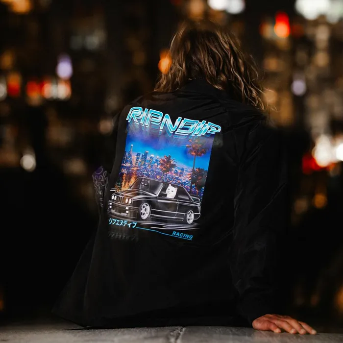 Ripndip Vroom Vroom Coaches Jacket Black Jackets Ripndip Vroom Vroom Coaches Jacket Black Jackets