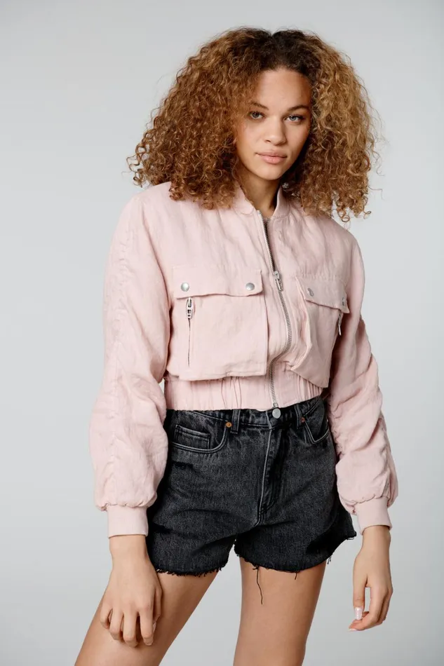 Rosy Cheeks Bomber Women BLANK NYC Jackets