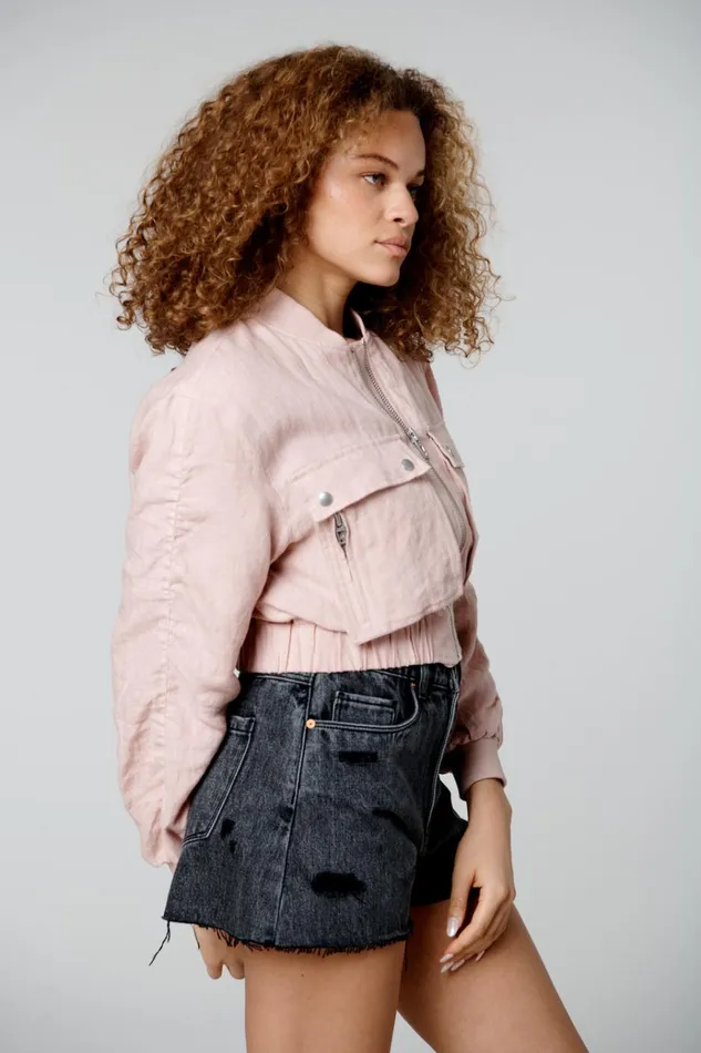 Rosy Cheeks Bomber Women BLANK NYC Jackets