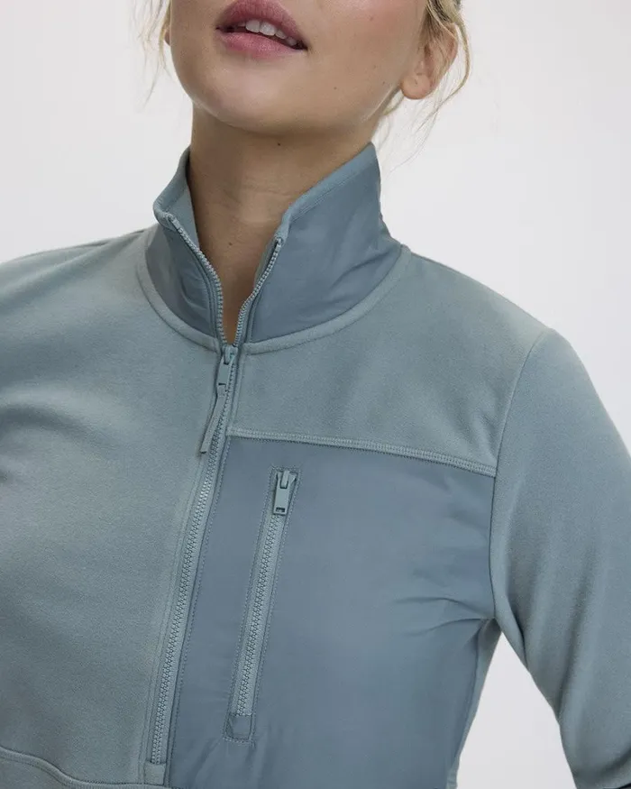 RWandCO Activewear Polar Fleece HalfZip Jacket 8211 Hyba 124 Regular 124 Reitmans Stormy Sea 8211 Women RWandCO Activewear Polar Fleece HalfZip Jacket 8211 Hyba 124 Regular 124 Reitmans Stormy Sea 8211 Women