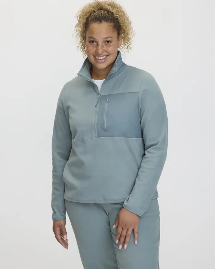 RWandCO Activewear Polar Fleece HalfZip Jacket 8211 Hyba 124 Regular 124 Reitmans Stormy Sea 8211 Women RWandCO Activewear Polar Fleece HalfZip Jacket 8211 Hyba 124 Regular 124 Reitmans Stormy Sea 8211 Women