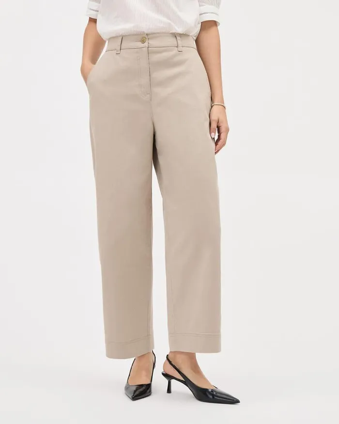 RWandCO Barrel Leg Cotton HighRise Barrel Pant Pure Cashmere 8211 Women