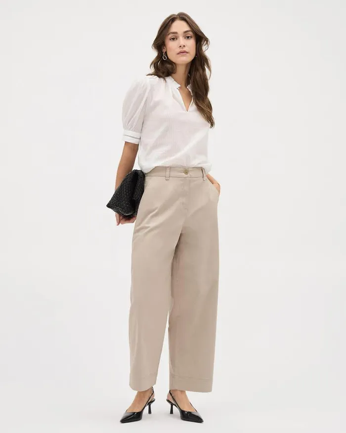 RWandCO Barrel Leg Cotton HighRise Barrel Pant Pure Cashmere 8211 Women RWandCO Barrel Leg Cotton HighRise Barrel Pant Pure Cashmere 8211 Women