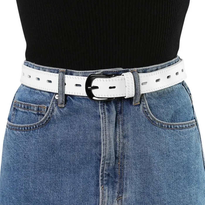 RWandCO Belts Allegra K Faux Leather Metal Pin Buckle Waist Belt White 8211 Women RWandCO Belts Allegra K Faux Leather Metal Pin Buckle Waist Belt White 8211 Women