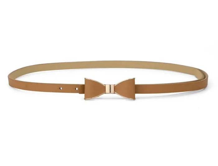 RWandCO Belts Allegra K Skinny Waist Metal Bowknot No Buckle Thin Belt Brown 8211 Women RWandCO Belts Allegra K Skinny Waist Metal Bowknot No Buckle Thin Belt Brown 8211 Women