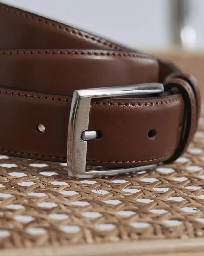 RWandCO Belts and Suspenders Double Loop Leather Belt With Square Buckle Tan Brown 8211 Men RWandCO Belts and Suspenders Double Loop Leather Belt With Square Buckle Tan Brown 8211 Men