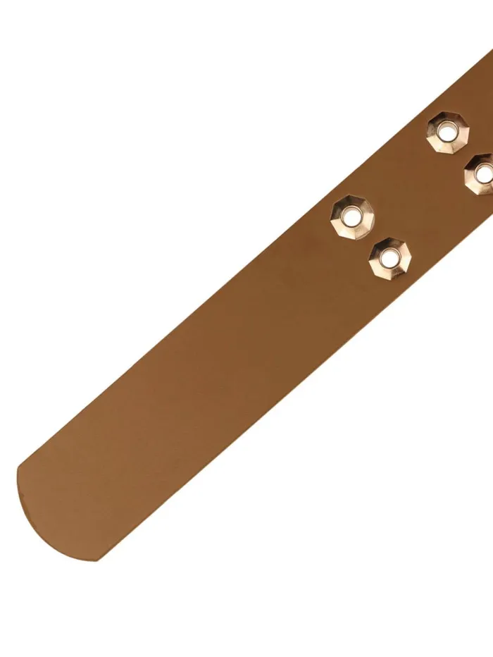 RWandCO Belts and Suspenders Unique Bargains Unisex Double Grommet PU Leather Metal Buckle Belt Red Brown 8211 Men