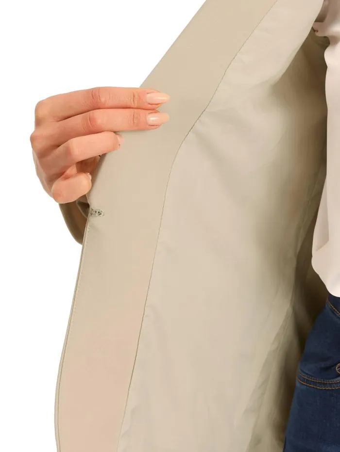 RWandCO Blazers Allegra K 8211 Shawl Collar Puff Sleeve Business Blazer Beige 8211 Women