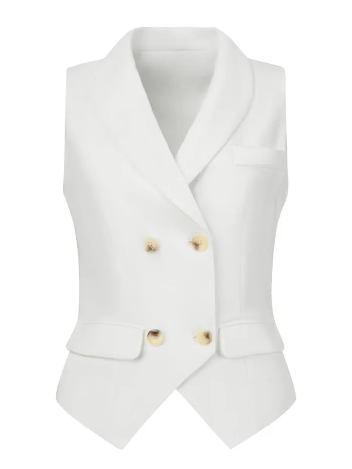 RWandCO Blazers Allegra K Shawl Lapel Button Racerback Suit Waistcoat Vest White 8211 Women RWandCO Blazers Allegra K Shawl Lapel Button Racerback Suit Waistcoat Vest White 8211 Women