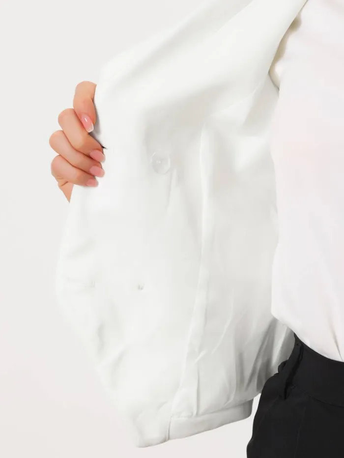 RWandCO Blazers Allegra K Shawl Lapel Button Racerback Suit Waistcoat Vest White 8211 Women