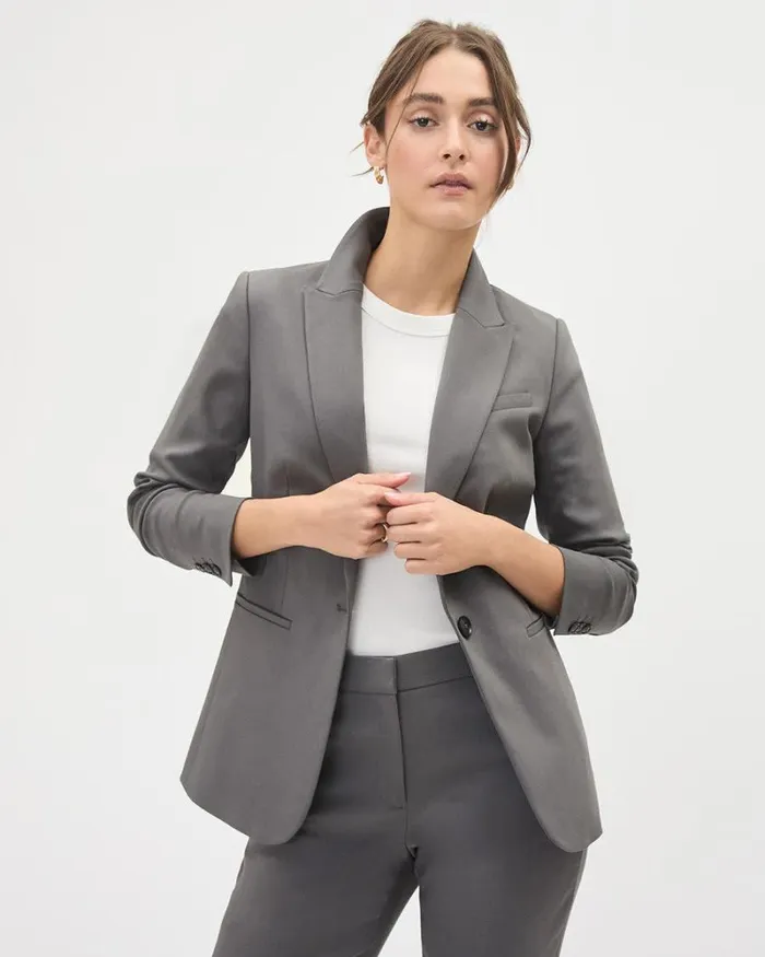 RWandCO Blazers Limitless OneButton Fitted Blazer Thunderstorm 8211 Women RWandCO Blazers Limitless OneButton Fitted Blazer Thunderstorm 8211 Women